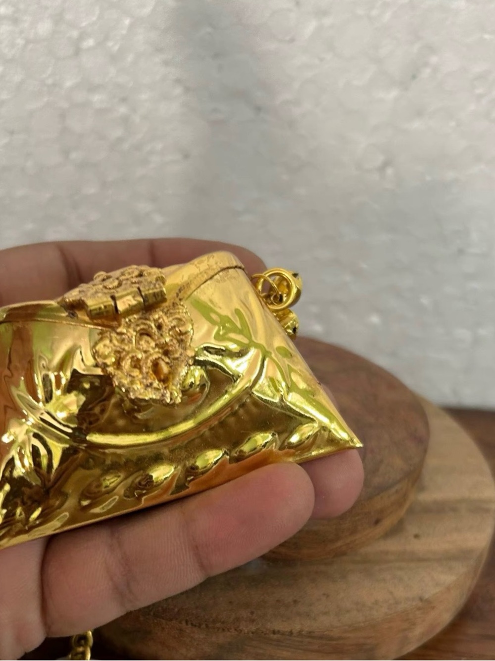 Gold color metal Mini Envelope coin purse Bag - Elegant Metallic Accent